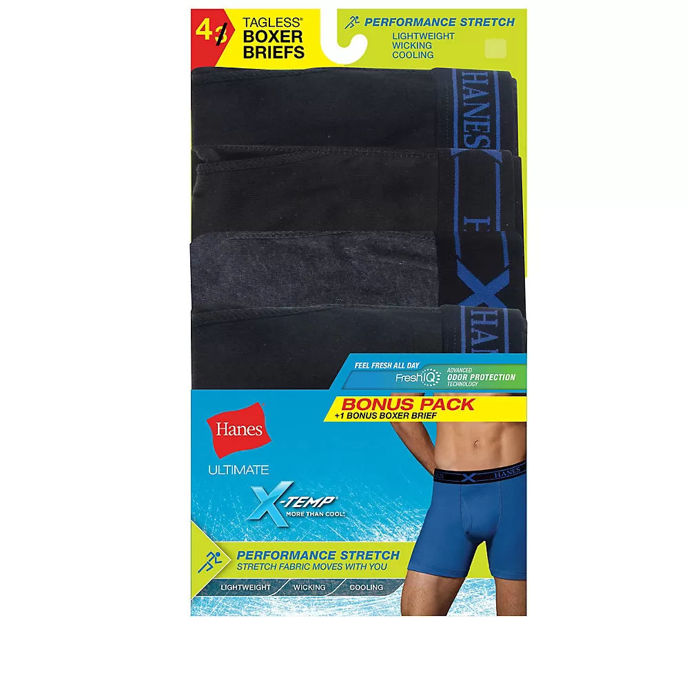 P3+1 BONUS Blk/Gry X-Temp Perfect Stretch poly Boxer Brief