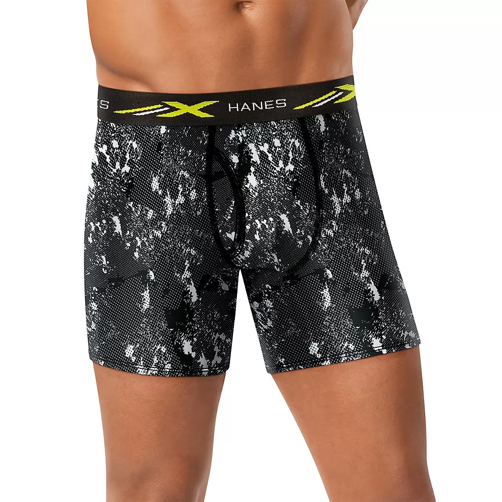 Hanes X-Temp 4-Way Stretch Mesh Performance Boxer Briefs 4-Pack