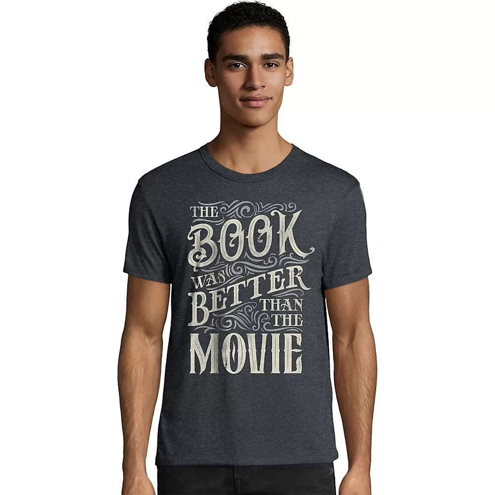 Hanes Men's The Book Was Better Than The Movie Graphic Tee