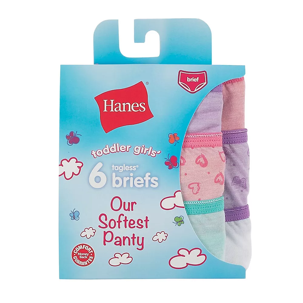 Hanes Toddler Girls' Softest Panty Briefs 6-Pack