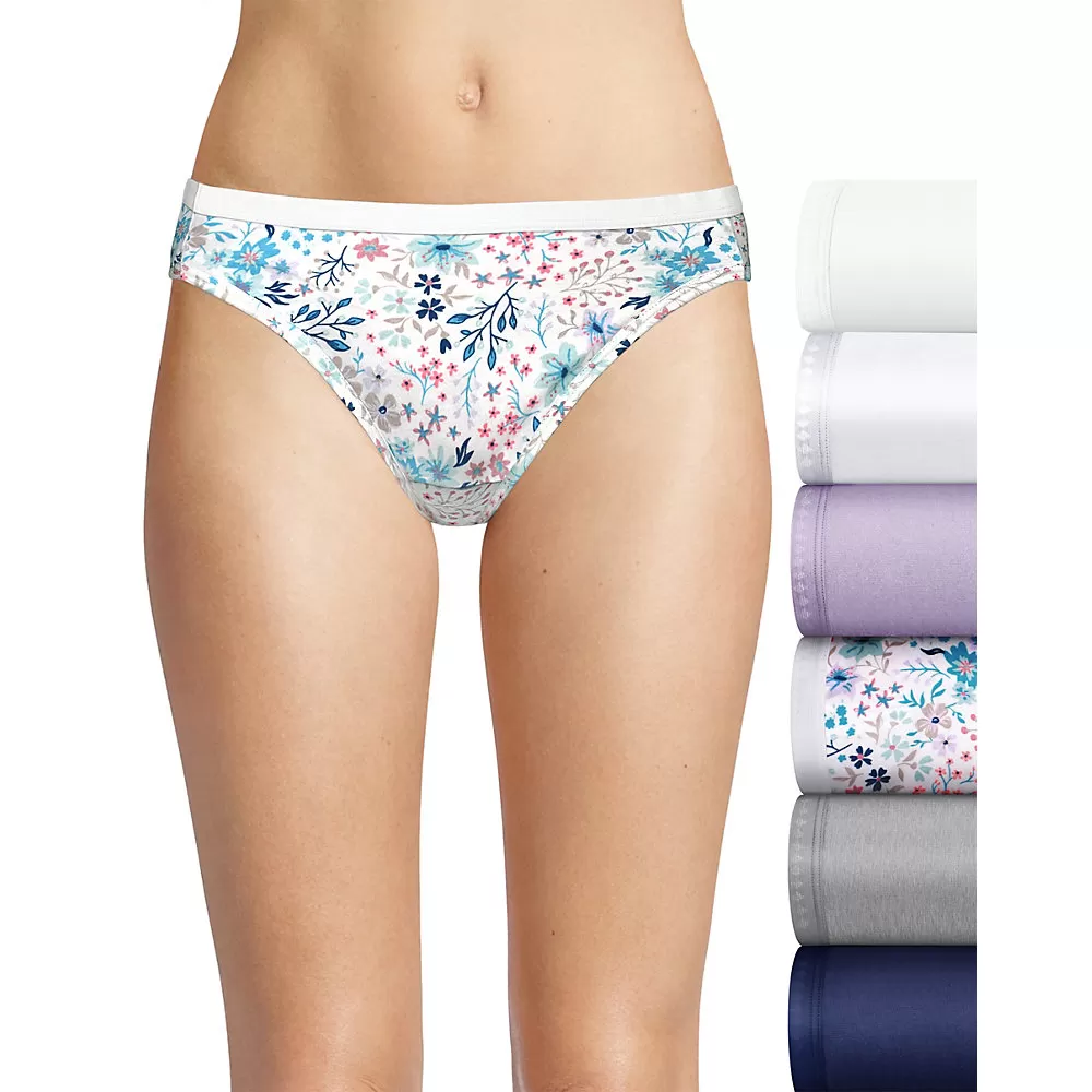 Hanes Ultimate Cotton Comfort Cool Dri Bikini 6-Pack
