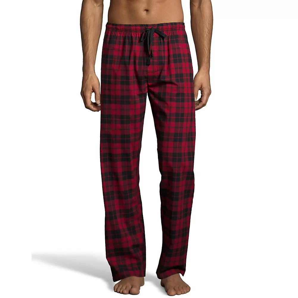 Hanes Men's Woven Stretch Plaid Pant