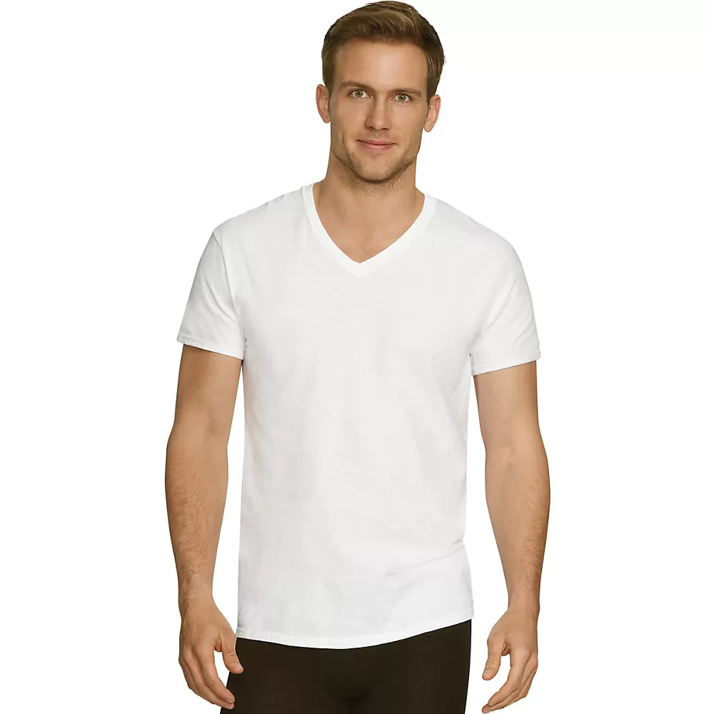Hanes Men's Comfort Fit Ultra Soft Cotton/Modal V-Neck Undershirt 2XL 3-Pack