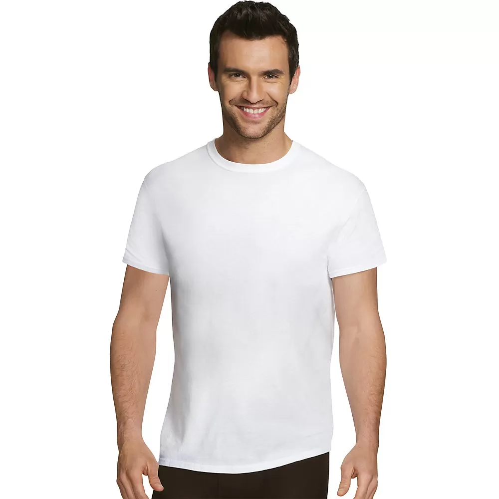 Hanes Ultimate Men's Comfort Fit White Crewneck Undershirt 4-Pack