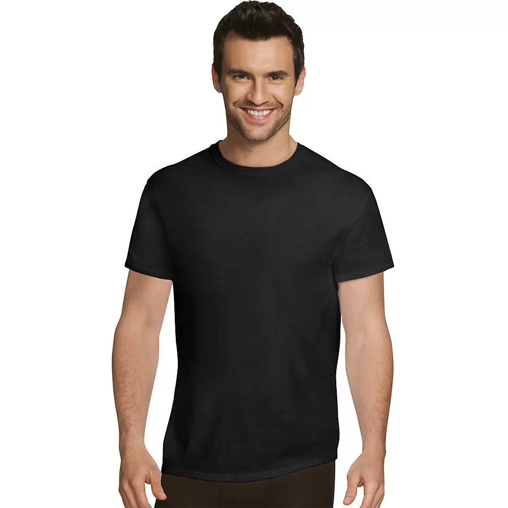 Hanes Ultimate Men's Comfort Fit Ultra Soft Cotton/Modal Crew Neck Undershirt Assorted 4-Pack