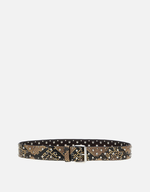 Calfskin Leather Studded Belt
