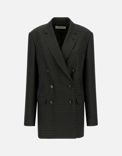 Bafya Double-Breasted Jacquard Blazer