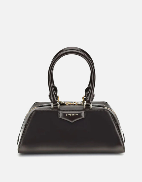 Chocolate Calfskin Leather Mini Antigona Handbag