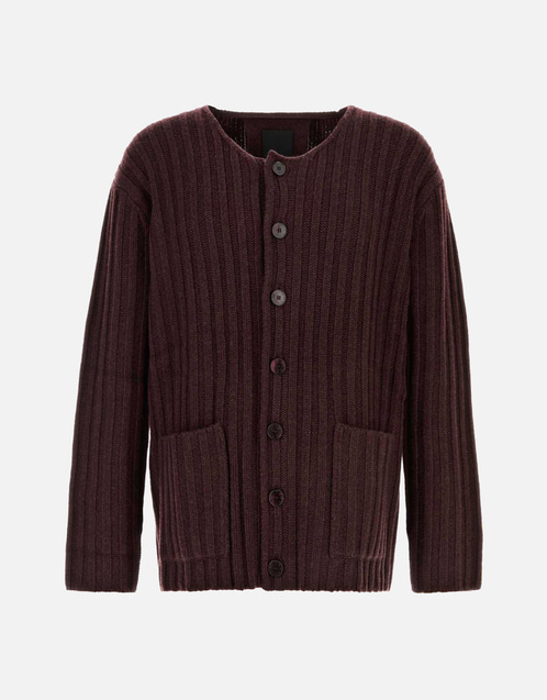 Men's Burgundy Cashmere Cardigan