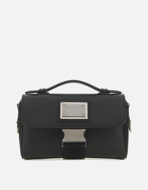 Men's Grainy Calfskin And Nylon Crossbody Bag