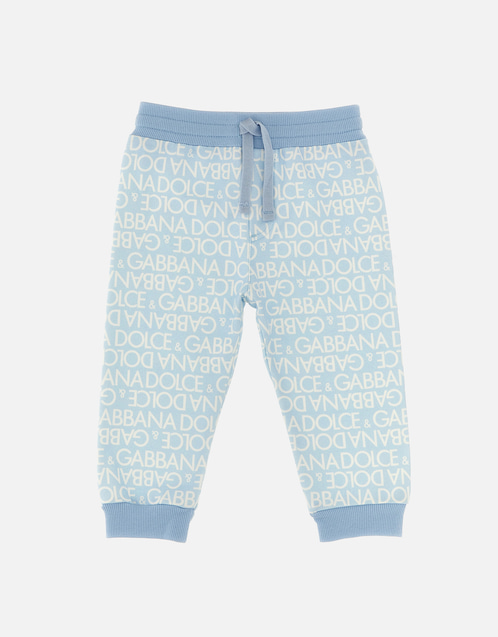 All-Over Logo Printed Cotton Pants