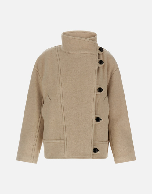 Hanis Wool Blend High-Neck Coat