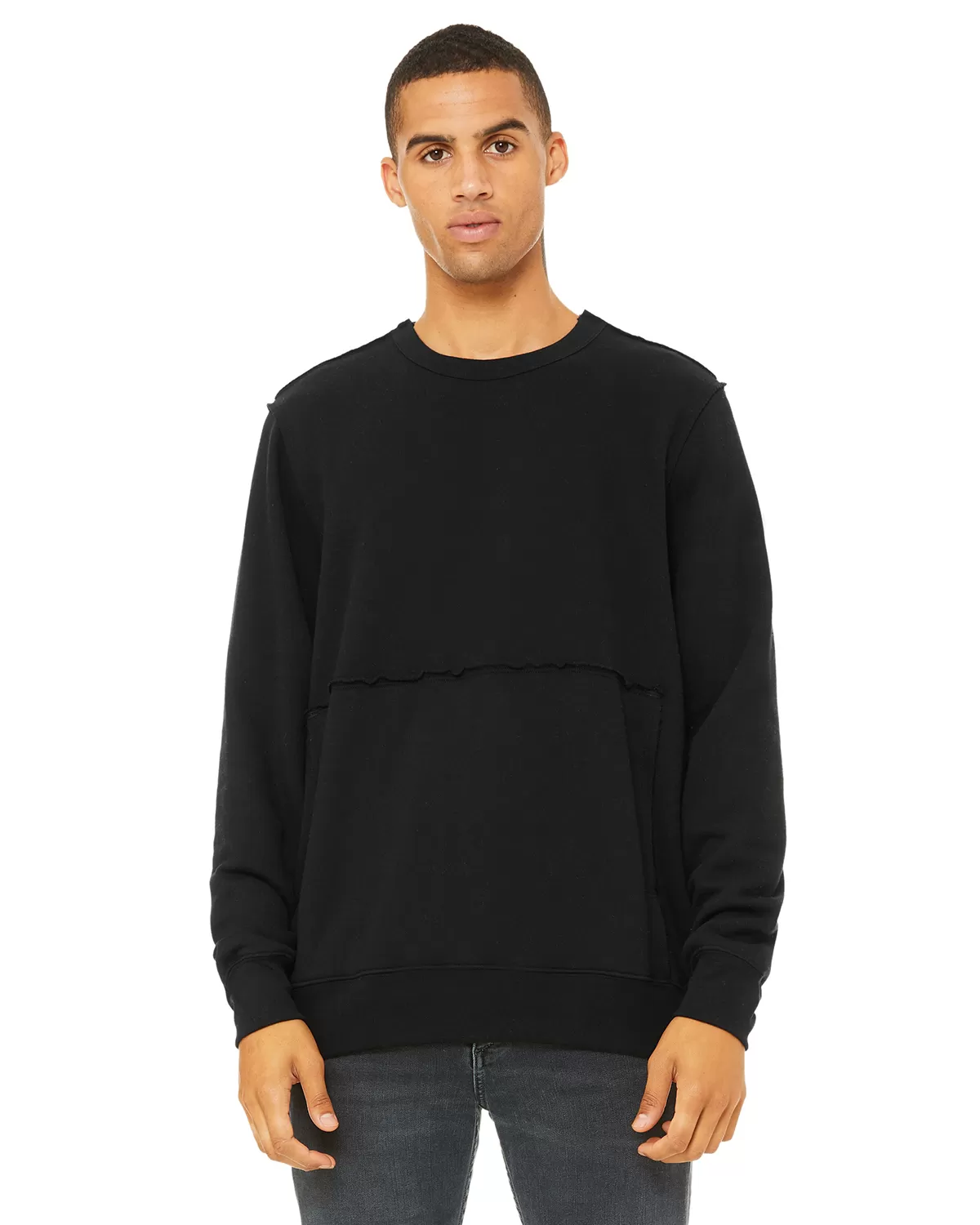 Bella + Canvas 3743 Unisex Raw Seam Crewneck Pullover