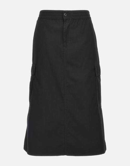 Cargo Skirt Cotton Flared Midi Skirt