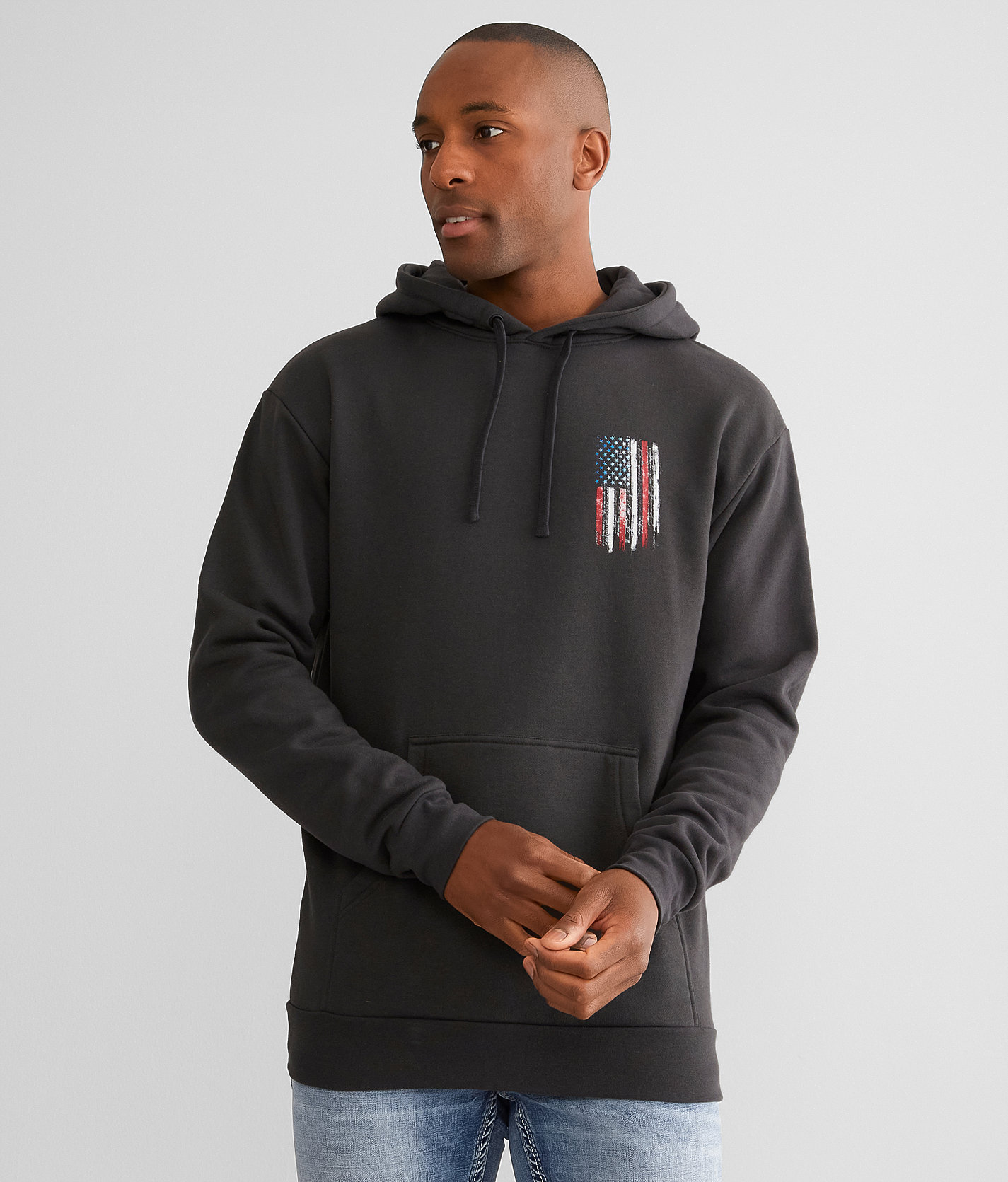 Howitzer One Flag Hooded Sweatshirt - Men's Sweatshirts in Vintage Black
