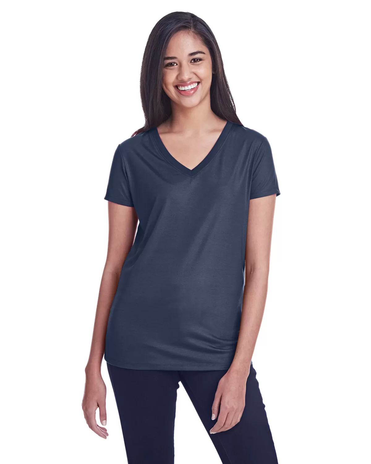 Threadfast Apparel 240RV Ladies' Liquid Jersey V-Neck T-Shirt