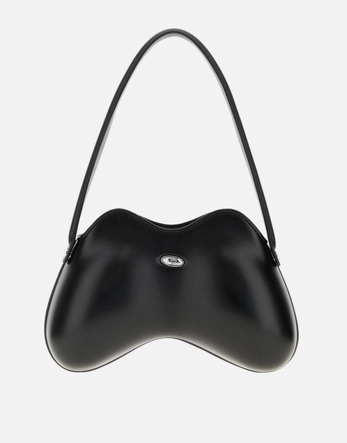 Double-D Synthetic Leather Shoulder Bag