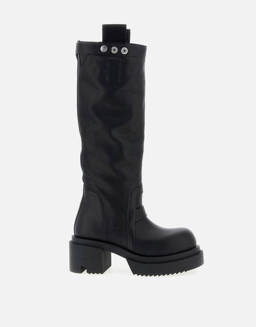 Calfskin Leather Knee-High Boots