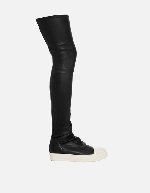 High Stocking Sneaks Stretch Leather Boots