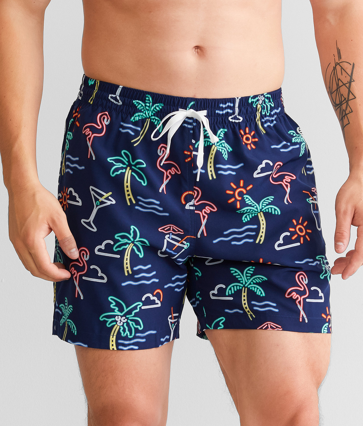 Chubbies The Neon Lights Stretch Swim Trunks - Men's Swimwear in Navy