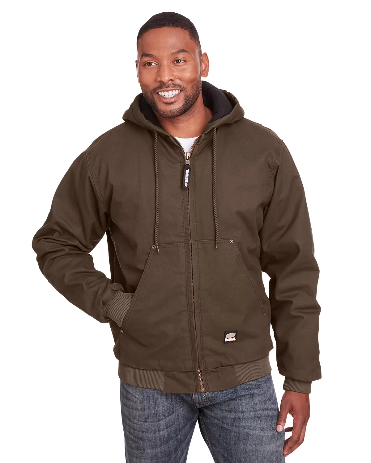 Berne HJ375 Men'S Highland Washed Cotton Duck Hooded Jacket