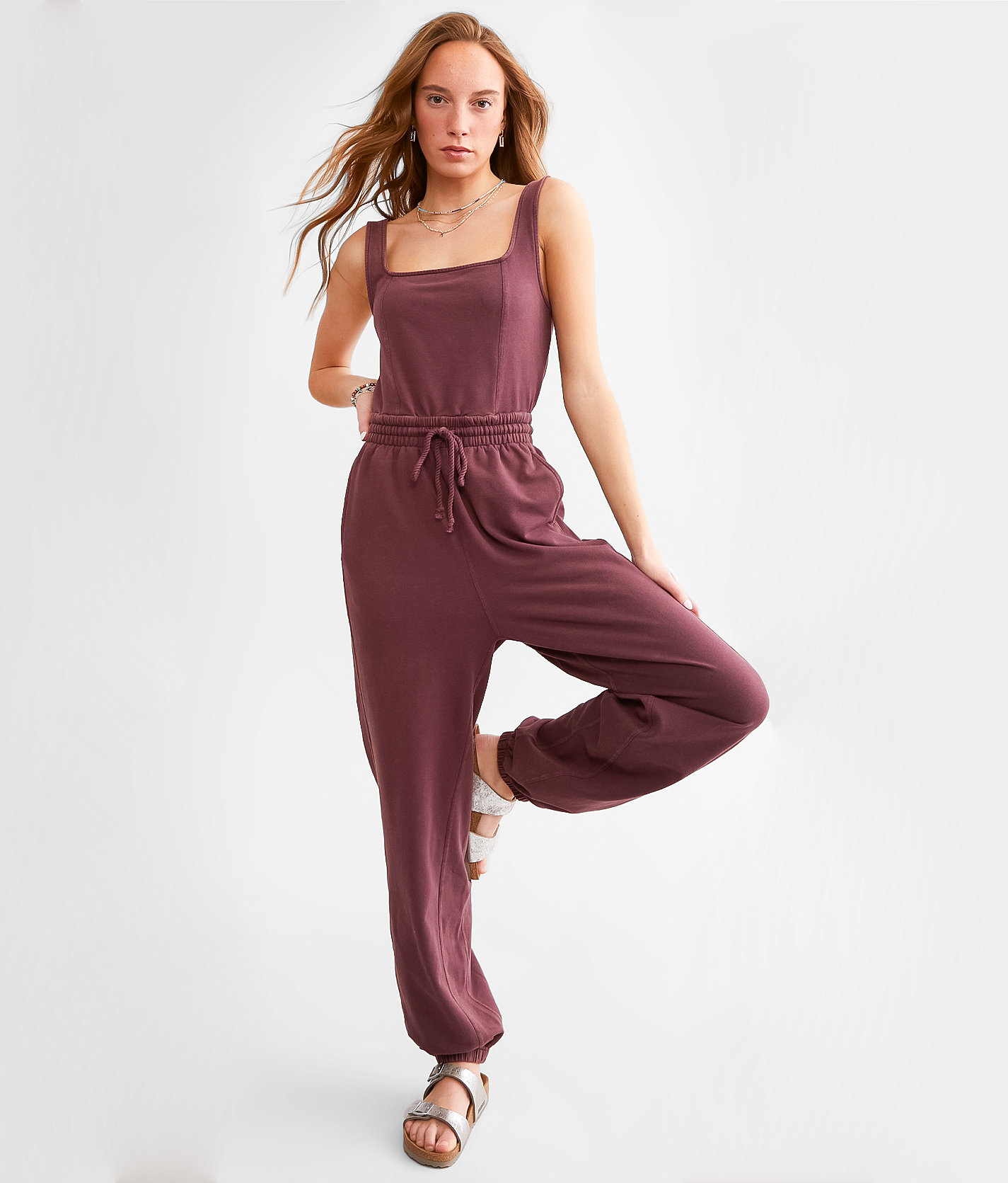 BKE Washed Knit Jumpsuit - Women's Rompers & Jumpsuits in Sassafras