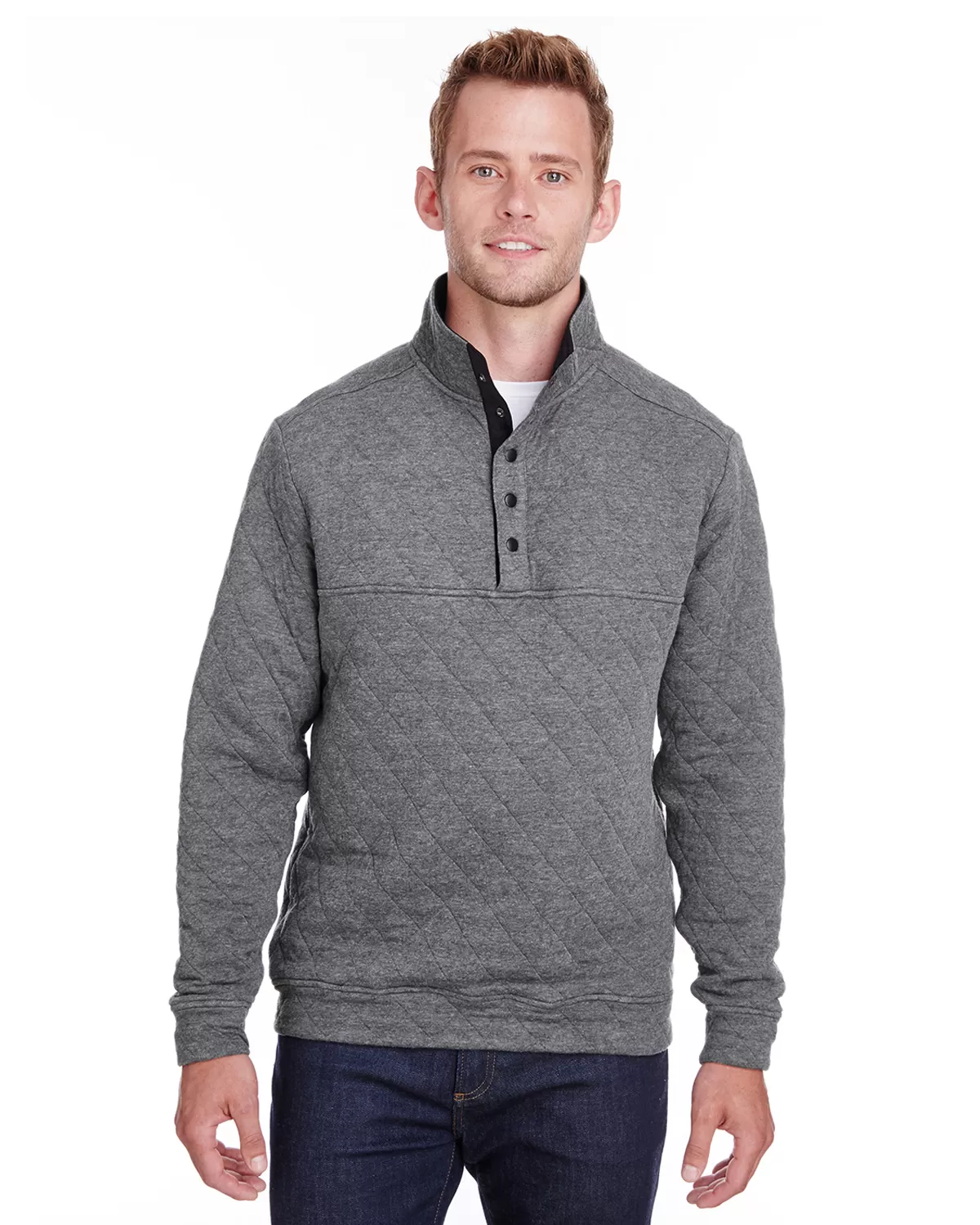 J America JA8890 Adult Quilted Snap Pullover