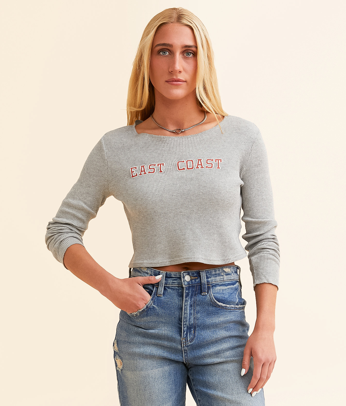 FITZ + EDDI Waffle Top - Women's Shirts & Blouses in Heather Grey