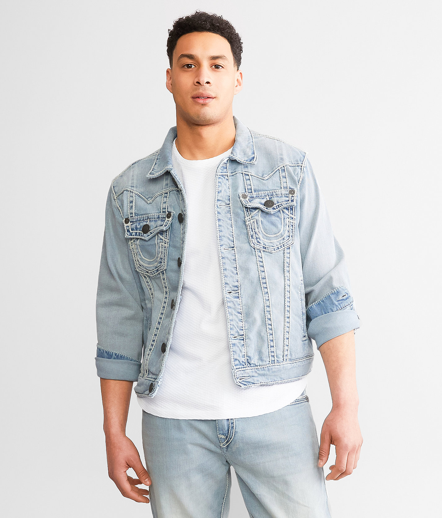 True Religion Jimmy Denim Stretch Jacket - Men's Coats & Jackets in Kolari Light Wash