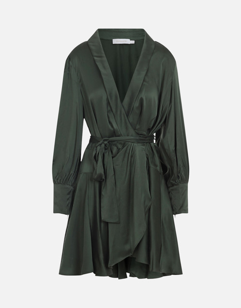 Silk Wrap Mini Dress