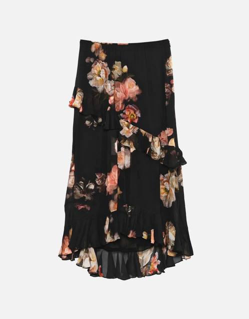 Hypnotic Asymmetric Midi Skirt