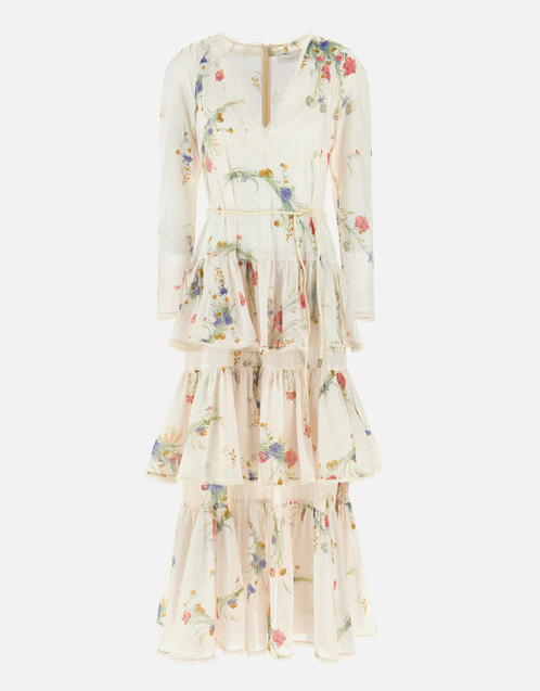 Lucky Maxi Cotton Floral Print Maxi Dress