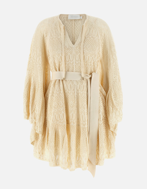 Coco Pointelle Lace Knit Mini Dress