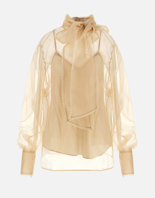 Memento Organza Silk Semi-Transparent Blouse