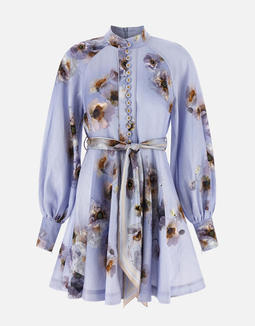 Hypnotic Buttoned Linen Mini Dress