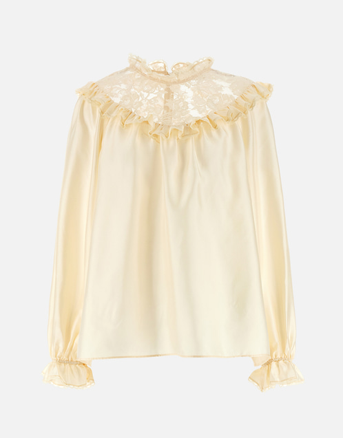 Lace Billow Silk Blouse