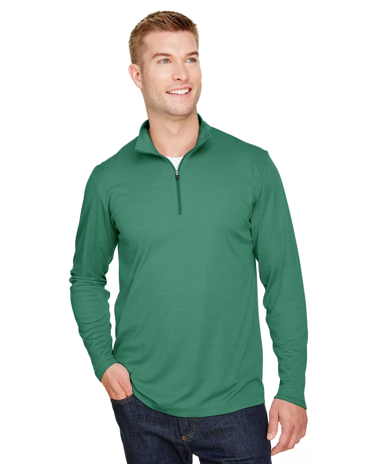 Team 365 TT31H Men'S Zone Sonic Heather Performance Quarter-Zip