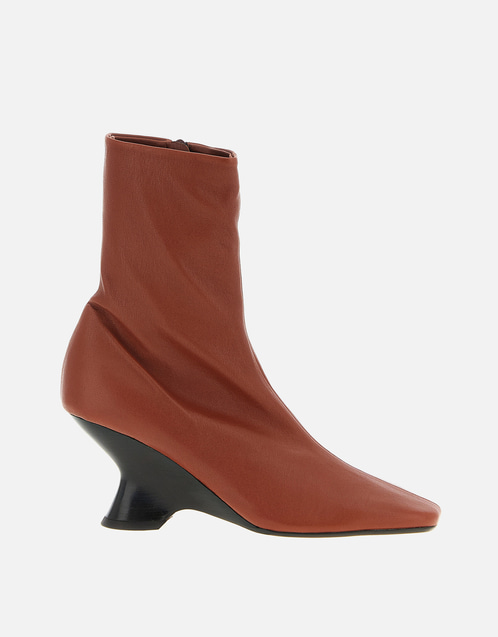 W.L. Calfskin Mid-Heeled Ankle Boots