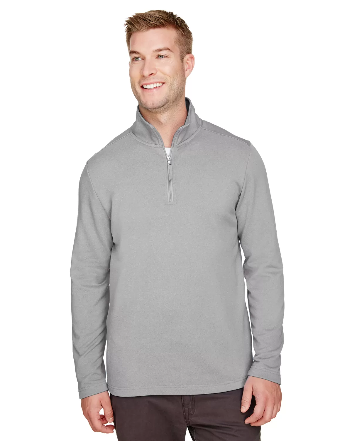 UltraClub UC792 Men'S Coastal Pique Fleece Quarter-Zip