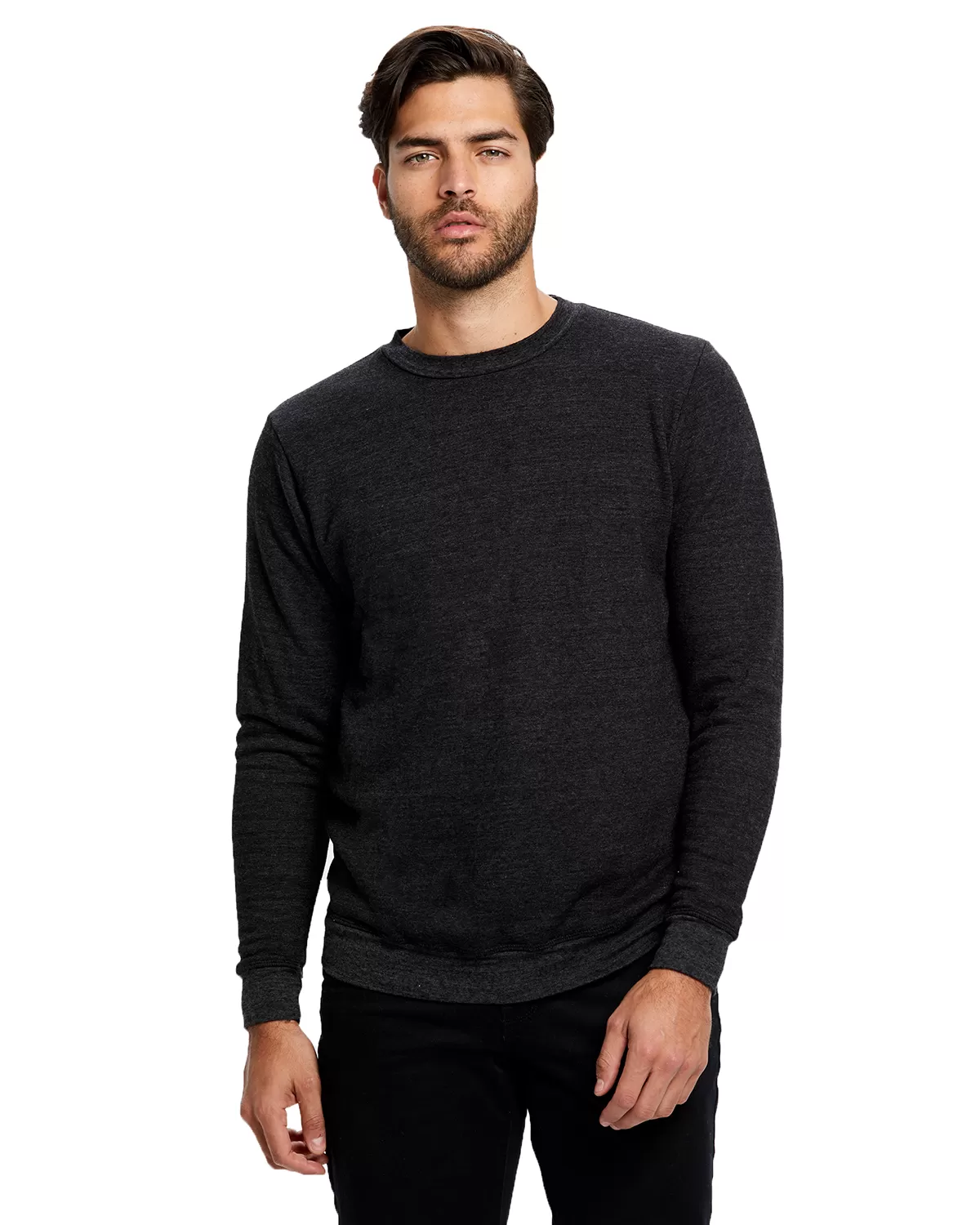 US Blanks US2211G Unisex 6.5 Oz. Heavyweight Loop Terry Triblend Long-Sleeve Crew
