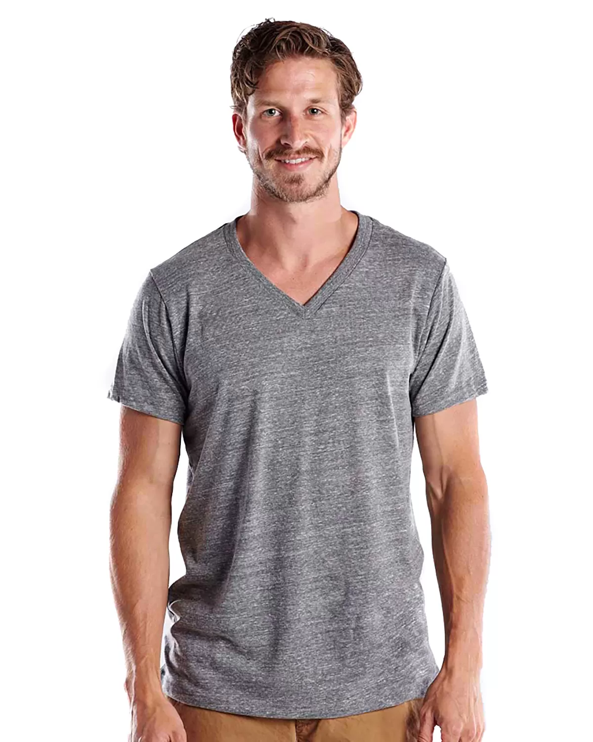 US Blanks US2228 Men'S 4.9 Oz. Short-Sleeve Triblend V-Neck