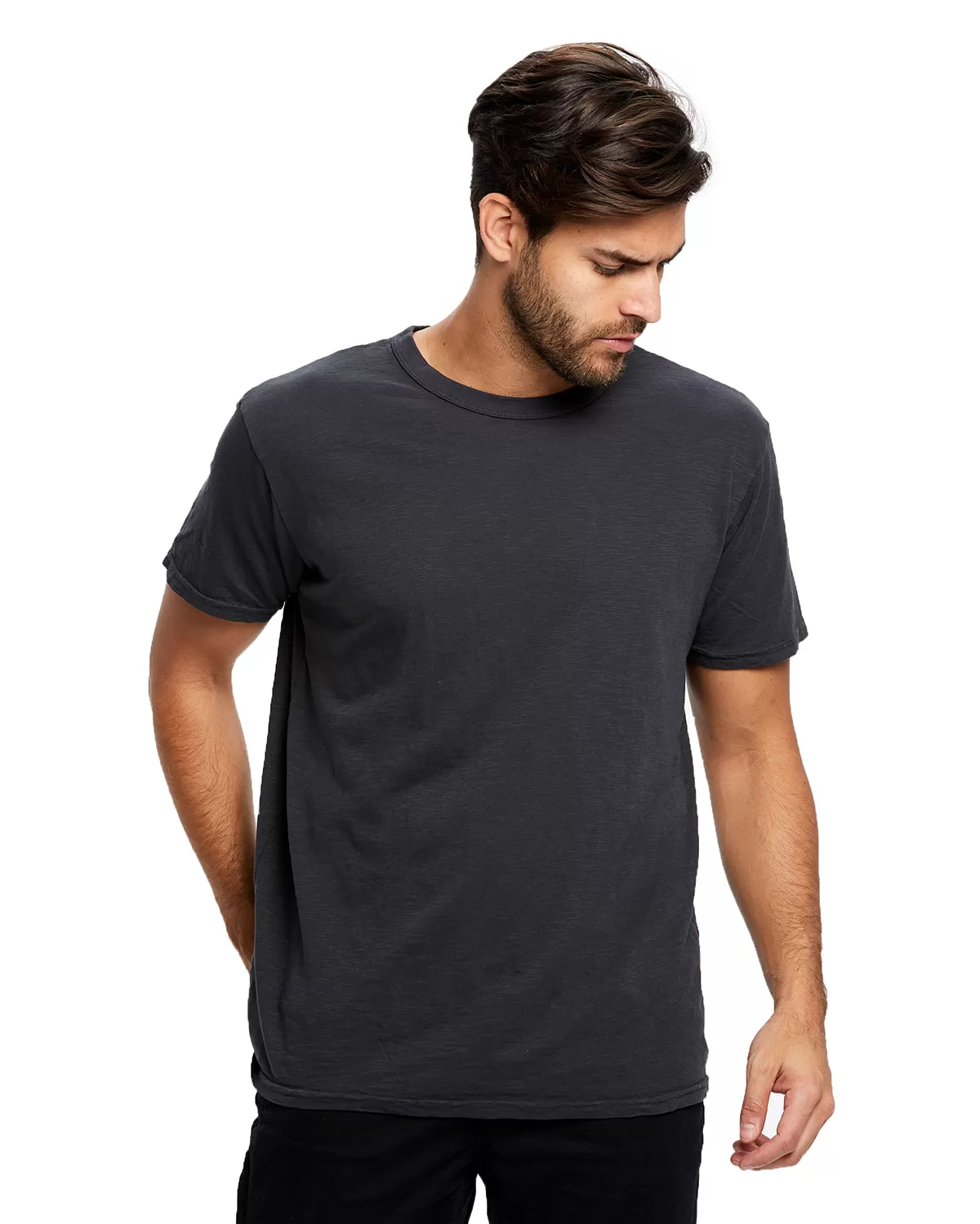US Blanks US3200 Men'S Short-Sleeve Slub Crewneck T-Shirt Garment-Dyed