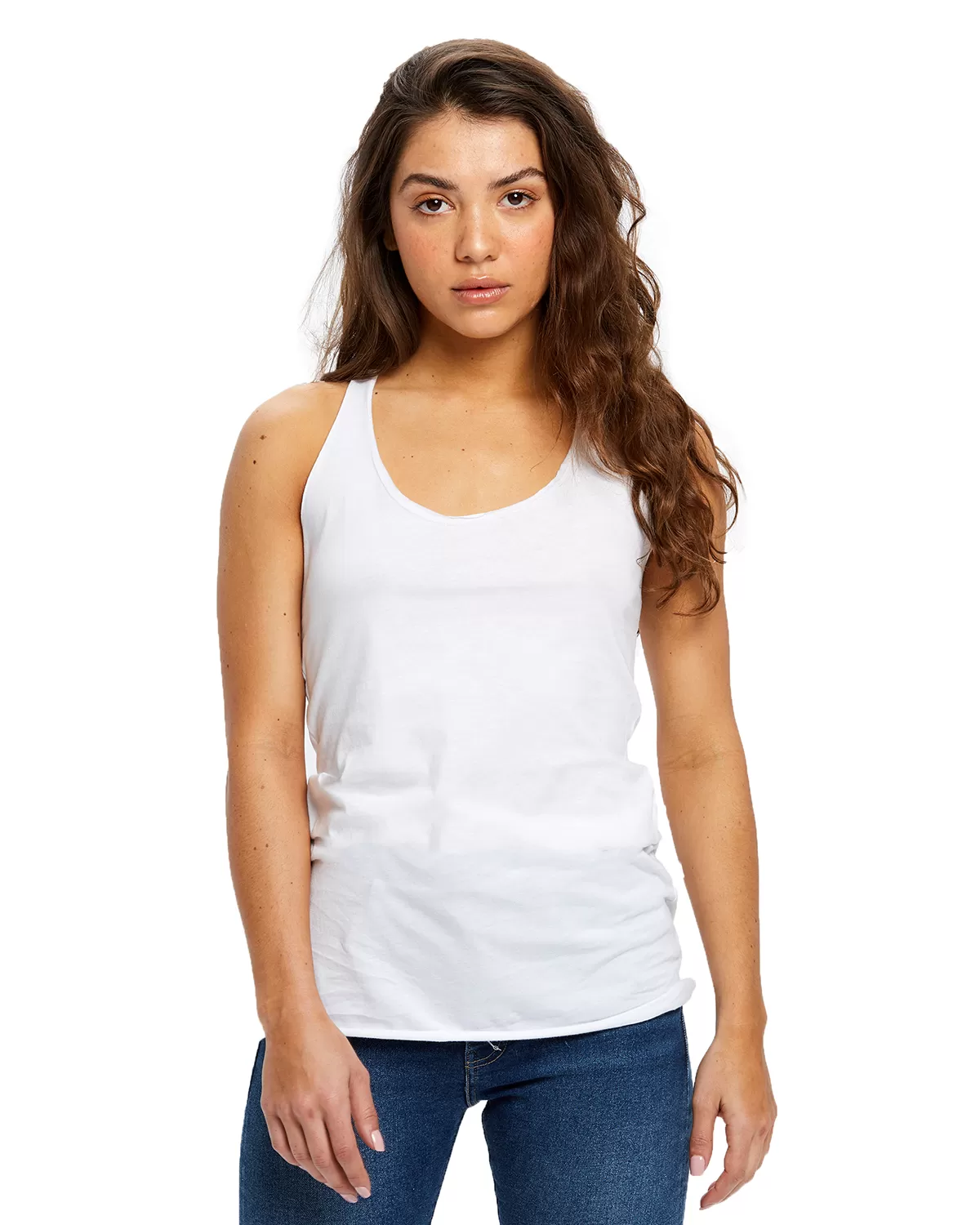 US Blanks US575 Ladies' 3.5 Oz. Raw Edge Racer Tank