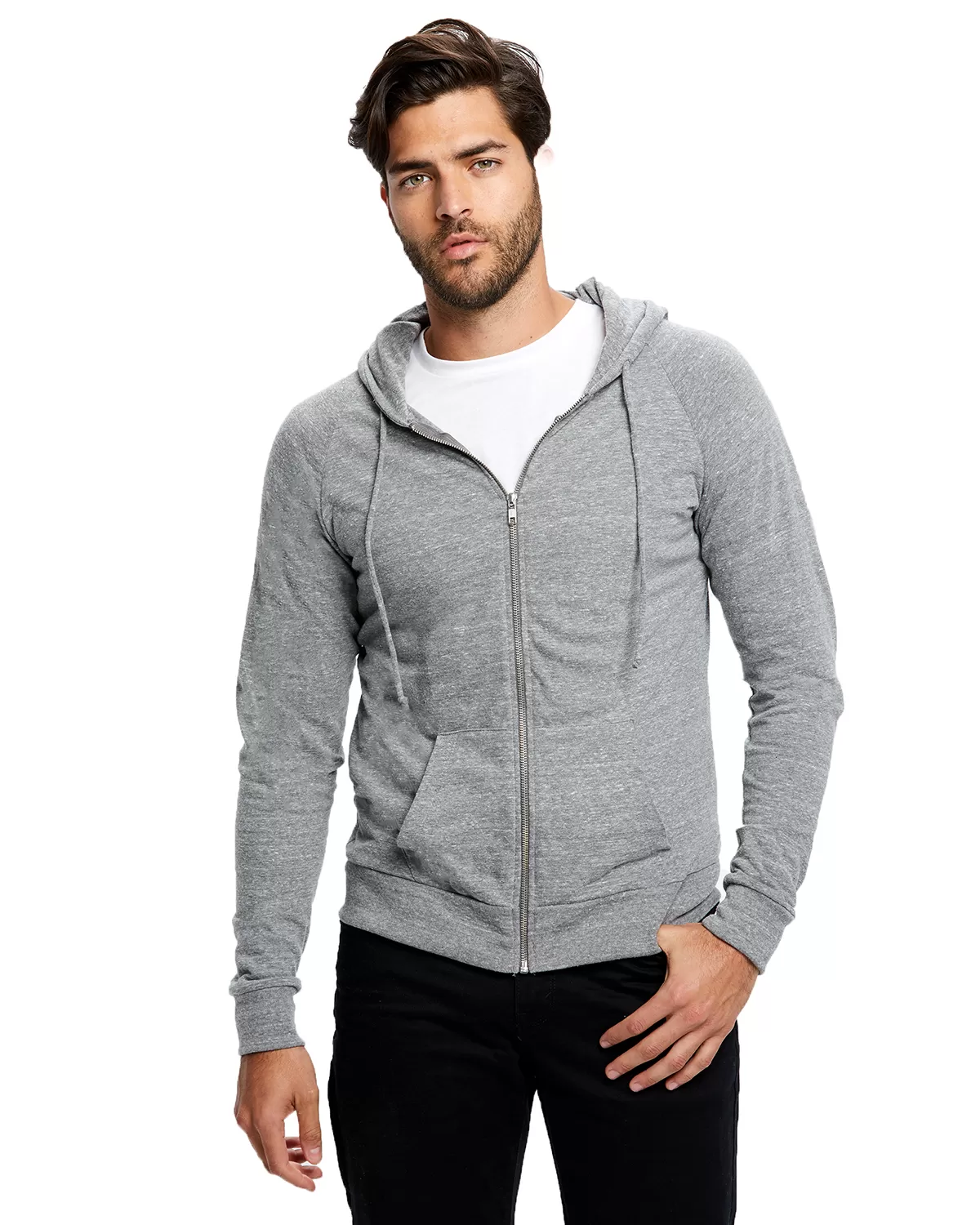 US Blanks US655 Unisex 4.9 Oz. Long-Sleeve Zip Hoodie