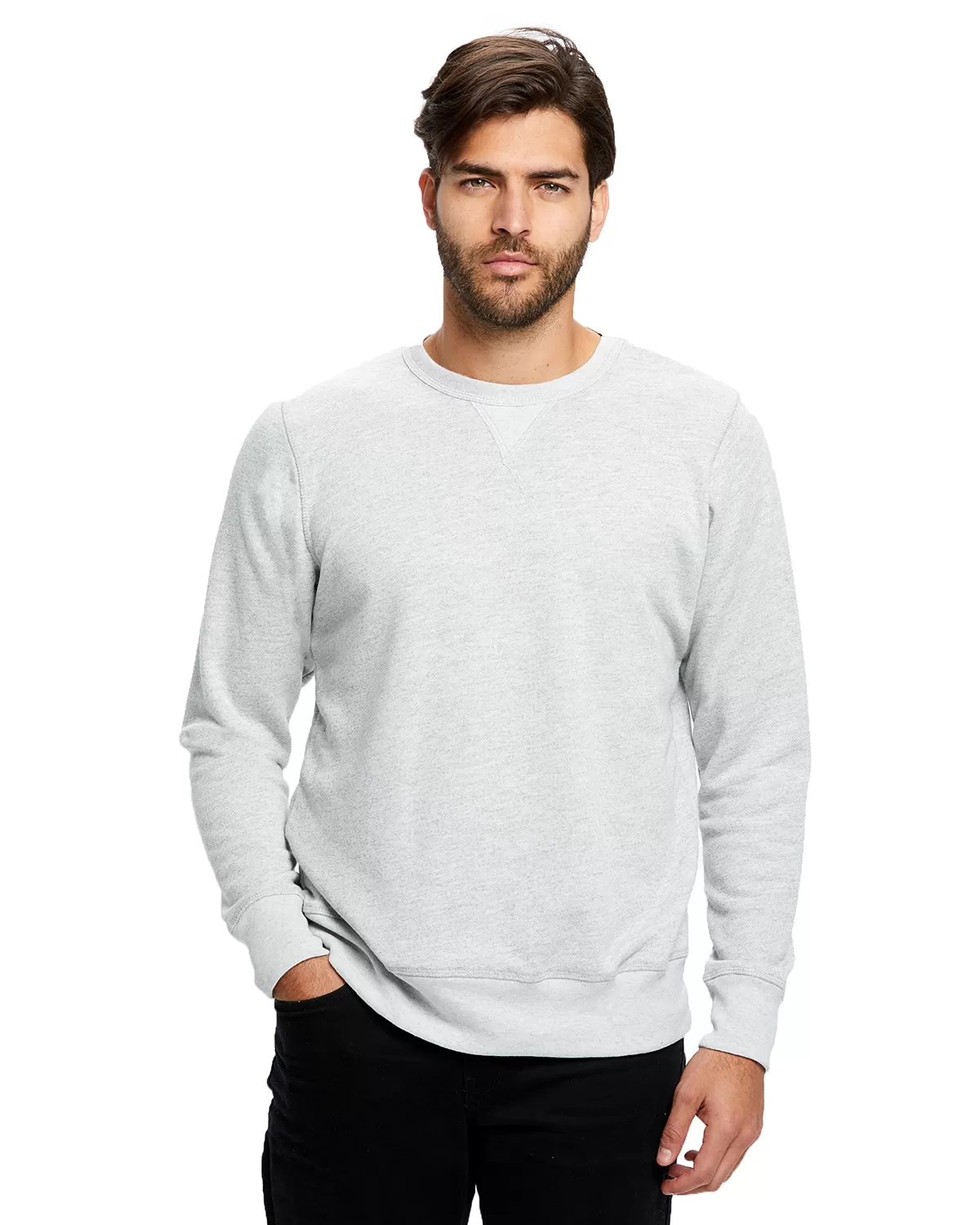 US Blanks US8000 Men'S Long-Sleeve Pullover Crew