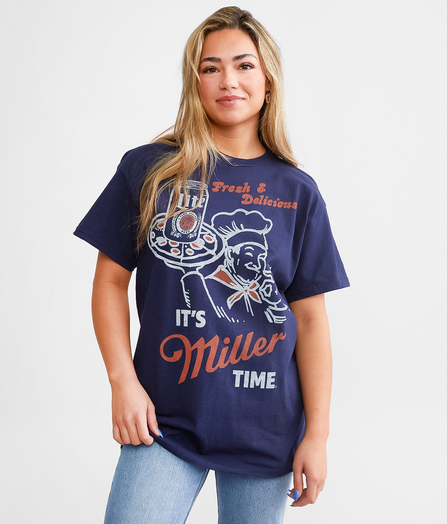 Junkfood Miller Light® It's Miller Time T-Shirt - Women's T-Shirts in Navy