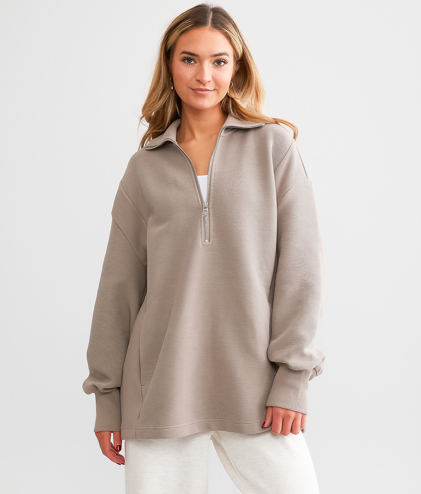 Varley Fulham Longline Pullover - Women's Activewear in Cinder