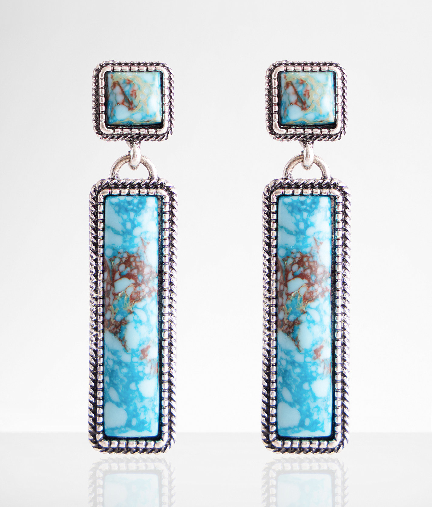 boutique by BKE Stone Earring - Women's Jewelry in Silver Turquoise