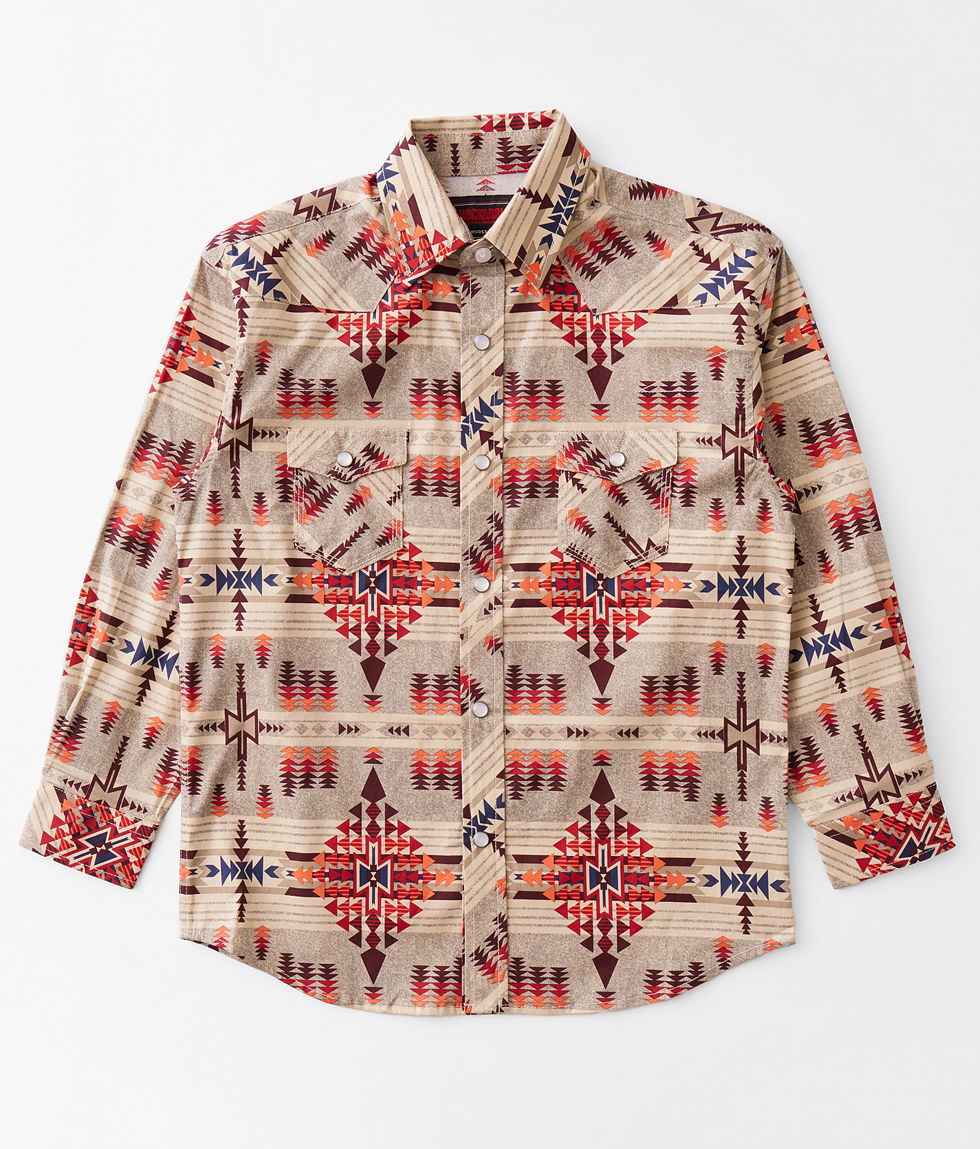 Boys - Rock & Roll Denim Southwestern Stretch Shirt - Boy's Shirts in Red