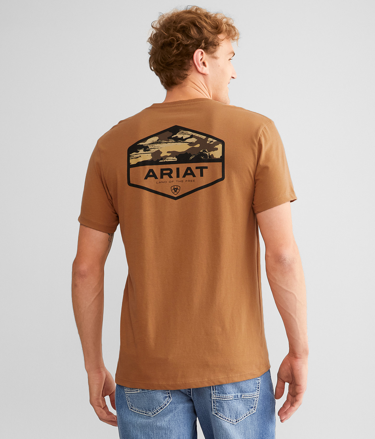 Ariat Camo Hex T-Shirt - Men's T-Shirts in Chipmunk